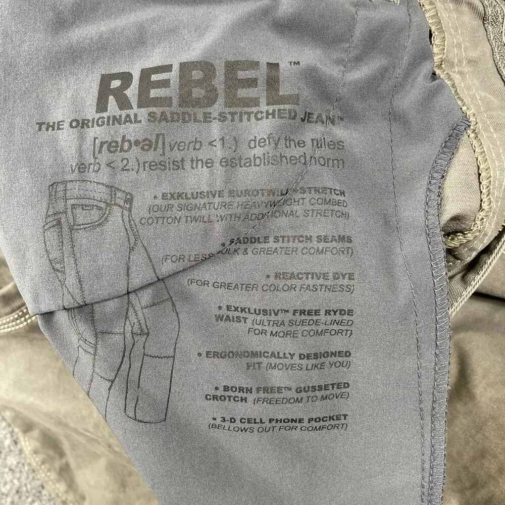 Kuhl Rebel Saddle-Stitched Jeans Men's 34X30 Gray Twill Fabric Outdoor Trail